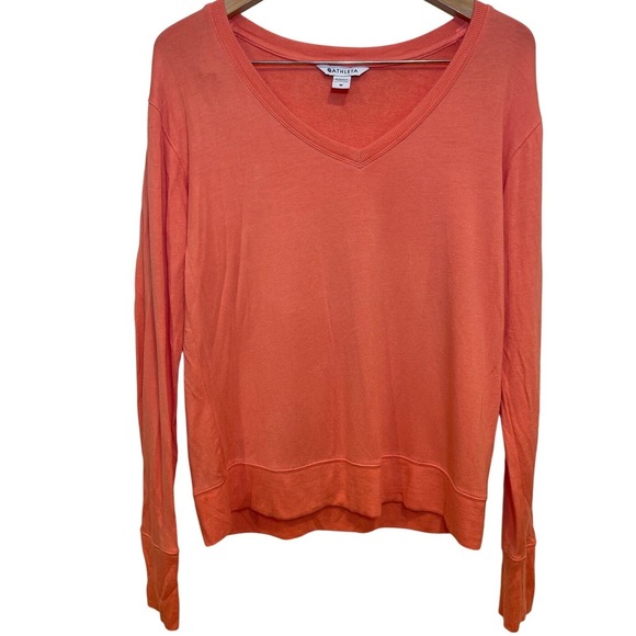 Athleta Tops - Athleta Sunrise V-Neck M Modal Spandex Athleisure Loungewear‎ Coral Pink Womens
